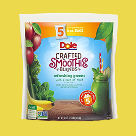 DOLE FROZENCrafted Smoothie Blends Reverse Print LaminationStand up PouchK-Style Bottom Gusset